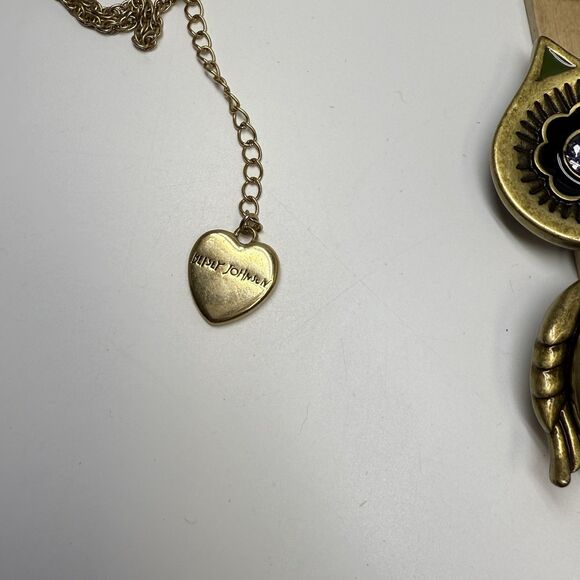 Vintage Betsey Johnson Large Owl Pendant Long Statement Necklace Rare - Picture 5 of 6